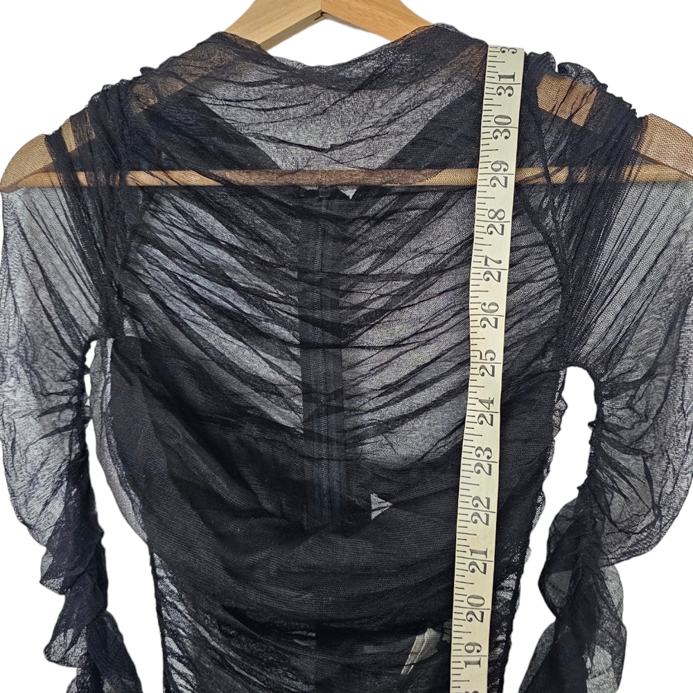 Christopher Esber Semblance Tulle Overlay Mini Dress Black Mesh Size 6 N… - Picture 8 of 12